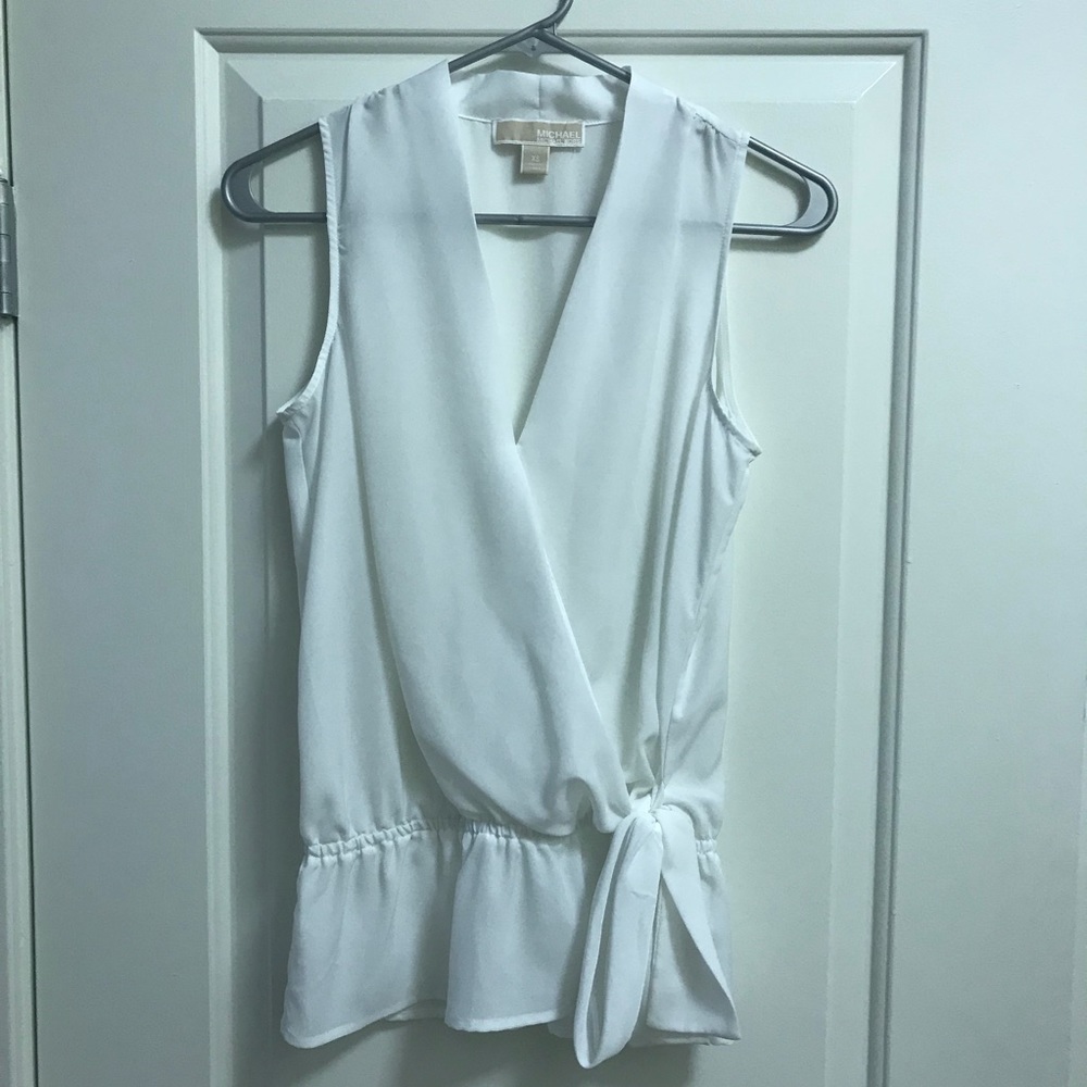 Michael Kors White Wrap Tank Top